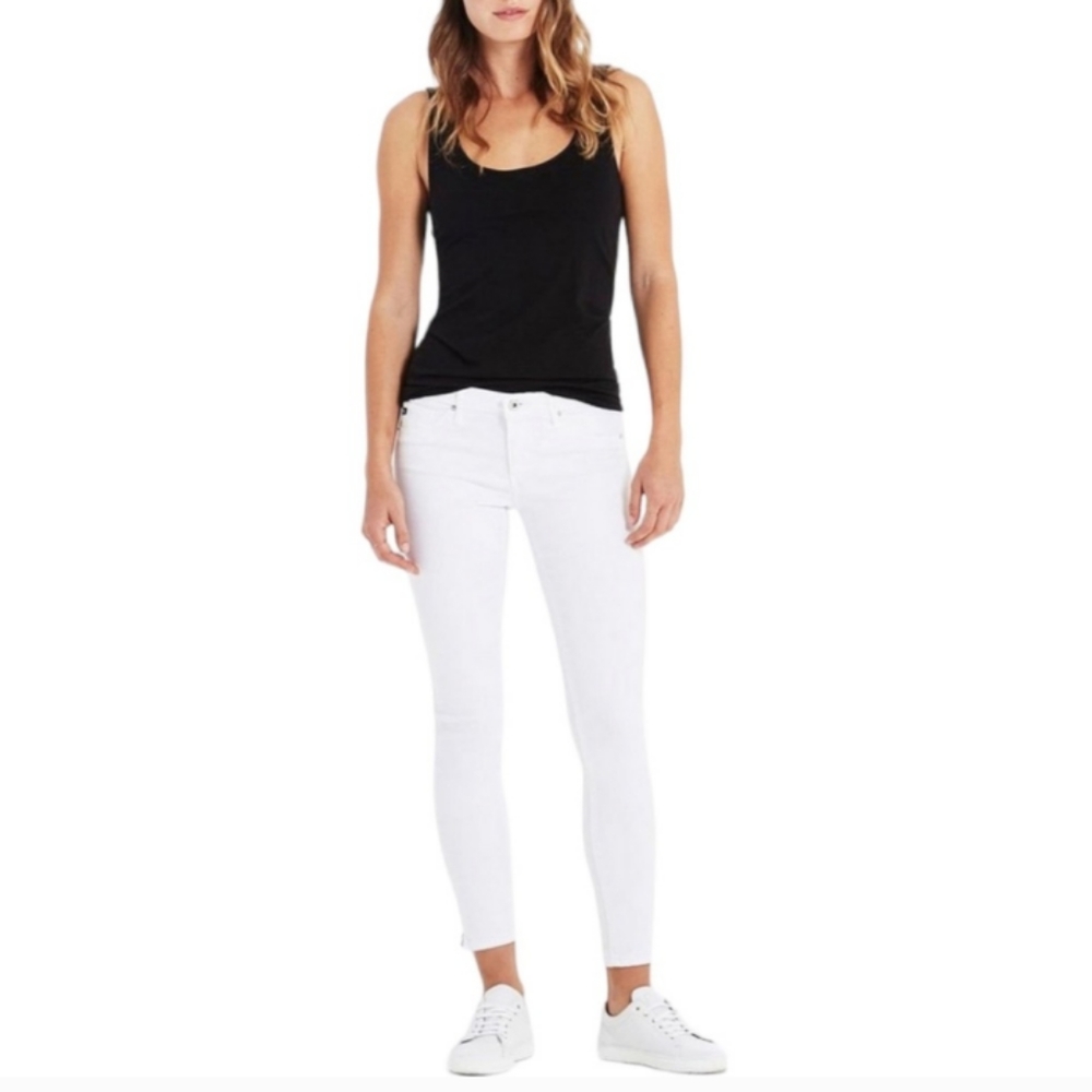 Adriano Goldschmied AG Womens 26 The Zip-Up Legging Ankle Skinny Jeans White
